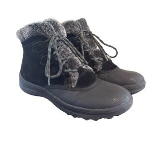 Baretraps Black insulated Augustina leather faux fur ankle boots 10 winter